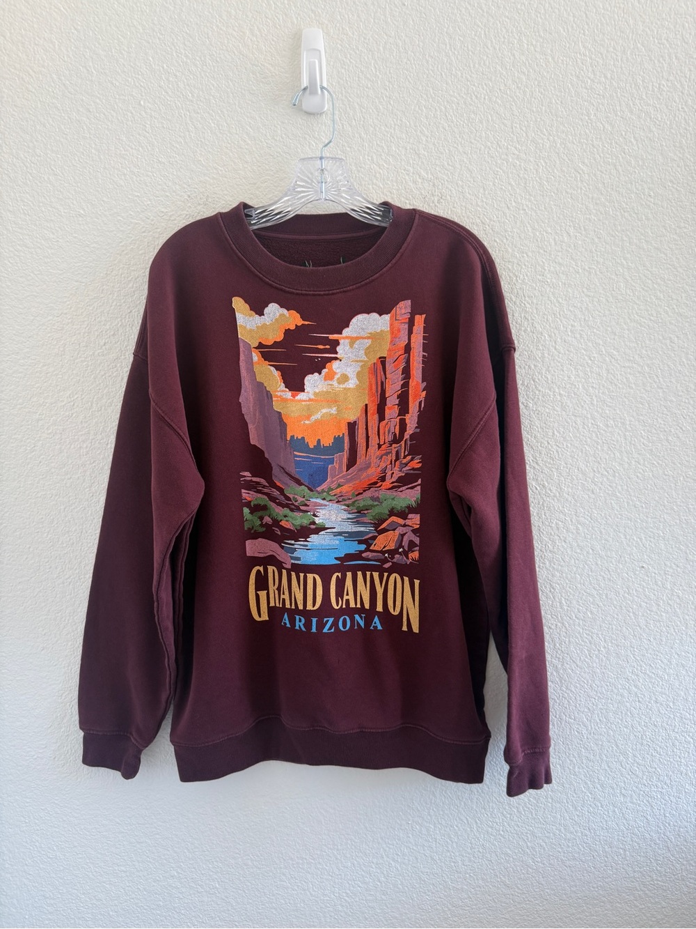 Grand Canyon Arizona Maroon/Deep Purple Graphic Crewneck Sweatshirt